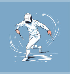 A Male Fencer In Action