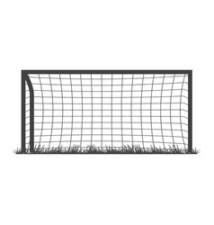 Football Goal With Grass Icon Silhouette Soccer