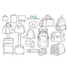 Hand Drawn Travel Bags Set