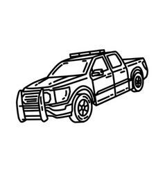 Police Office Suv Car Icon Doodle Hand Drawn