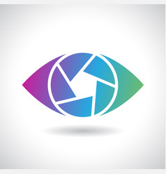 Colorful Shutter Eye Logo Icon With A Shadow