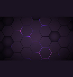 Dark Violet Hexagon Gaming Technology Abstract