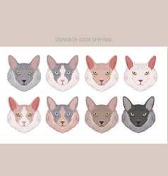 Donskoy Don Sphynx Cat Clipart All Coat Colors