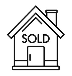 House Auction Sold Icon Outline Sell Price