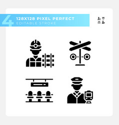 Railroad Infrastructure Pixel Perfect Black Glyph