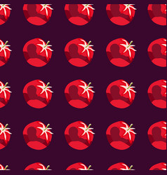 Seamless Pattern With Tomato Organic Vegetable