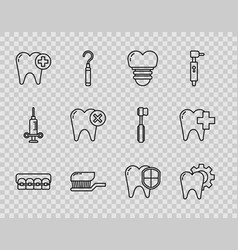 Set Line Teeth With Braces Tooth Treatment