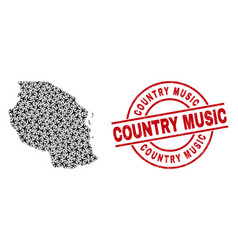 Country Music Rubber Seal And Tanzania Map