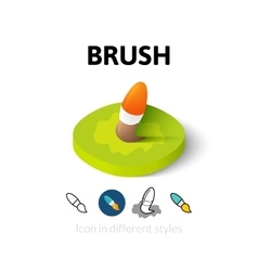 Paint brush icon in outline style Royalty Free Vector Image