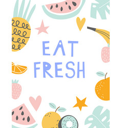 Fruit Card Text Eat Fresh Organic Food Restaurant