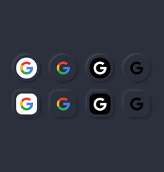 Neumorphic Google Logo - Black Neumorphism Buttons