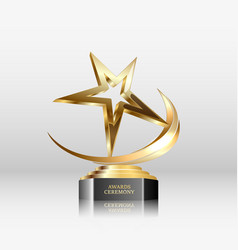 Realistic Golden Star Trophy Award