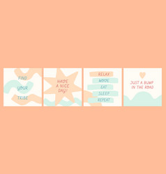 Social Media Self Care Quote Template Set Pastel