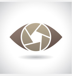 Brown Shutter Eye Logo Icon With A Shadow