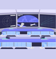 Mission Control Center Flat Color