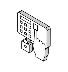 Password Entry Safe Device Isometric Icon