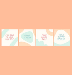 Social Media Self Care Post Template Set Pastel