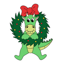 Cartoon Christmas And New Year Dragon Character C