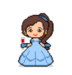 Cute Anime Princess Pixel Image For Game Assets