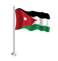 Jordanian Flag Isolated Realistic Wave Flag