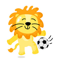 Leo Lion Playing Football Flat Sticker