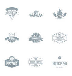 Pizza Parlor Logo Set Simple Style