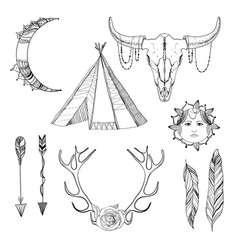 Sketch Boho Elements Set