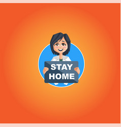 Stay Home Mascot Logo