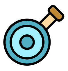 Chinese Wok Frying Pan Icon Color Outline