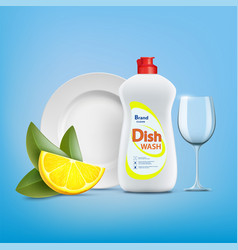 Dishwashing Liquid Soap With Lemon In A Bottle