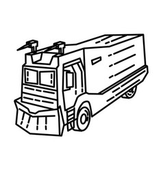 Police Riot Truck Icon Doodle Hand Drawn