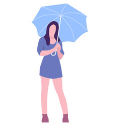 Adult Woman Standing Under Umbrella Icon