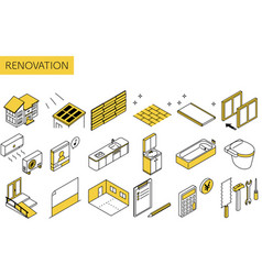 Icon Set For Home Renovation Simple Isometric