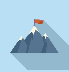 Target Flag On Mountain Icon Flat Career