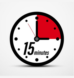 15 - Fifteen Minutes Clock Icon Isolated