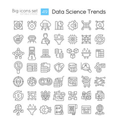 Data Science Trends Linear Icons Set