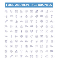 Food And Beverage Business Line Icons Signs Set