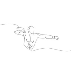 Mixed Martial Arts Fighter One Line Art