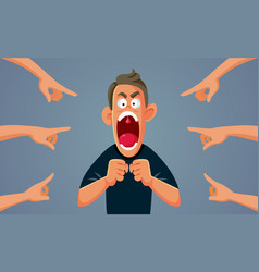 People Pointing At An Angry Man Cartoon