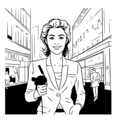 A Woman In Business Suit On The Street