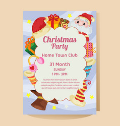 Christmas Party Poster With Santa Claus Gift