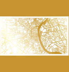 Cologne Germany City Map In Retro Style In Golden