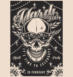 Mardi Gras Vintage Flyer Monochrome