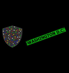 Distress Washington Dc Stamp With Network Shield