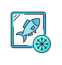 Fishing Industry Frozen Fish Thermal Bag Line Icon