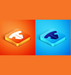 Isometric Cat Nose Icon Isolated On Orange