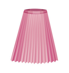 Midi Pink Flared Skirt With Pleats Isolated