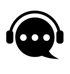 Chat Support Silhouette Icon