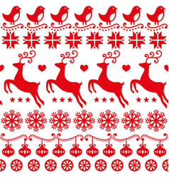 Christmas Reindeer Scandi Seamless Pattern