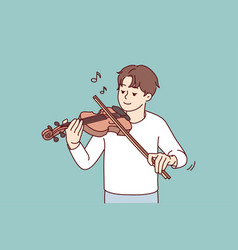 Happy Man Play Violin